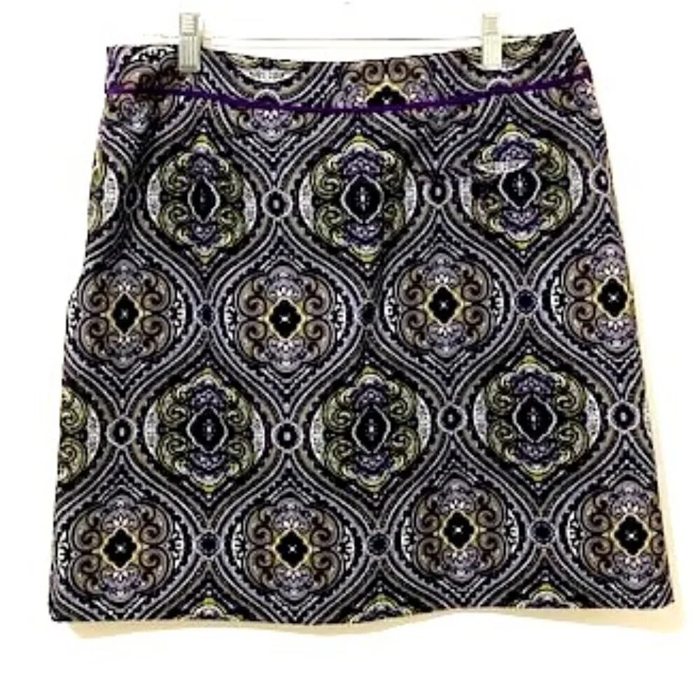 EP Pro Purple & Grey Medallion Print Golf / Tennis Skort Pleated Front Size 6